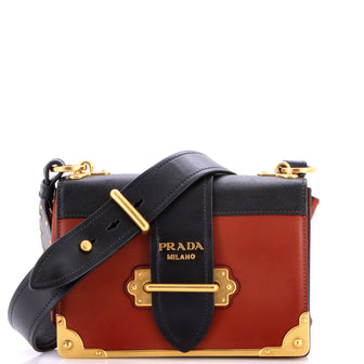 Prada Cahier Crossbody Bag Leather and Saffiano Leather Small