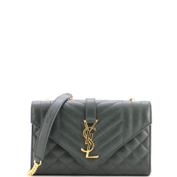 Saint Laurent Classic Monogram Envelope Satchel Mixed Matelasse Leather Small