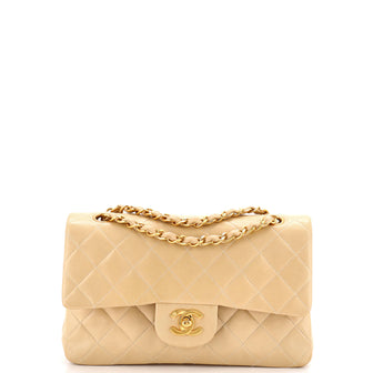 Chanel Vintage Classic Double Flap Bag Quilted Lambskin Small