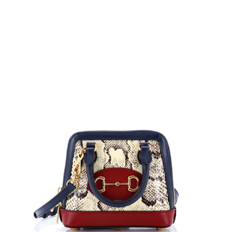 Gucci Horsebit 1955 Top Handle Bag Python and Leather Mini