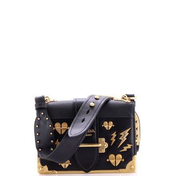Prada Cahier Crossbody Bag Embellished Leather Small