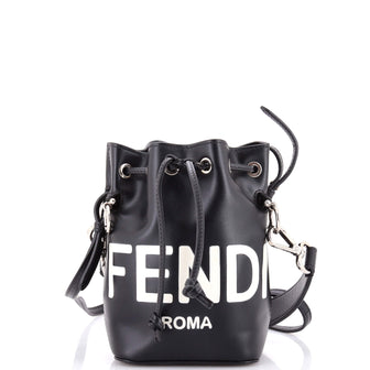 Fendi Logo Mon Tresor Bucket Bag Leather Mini