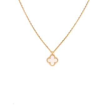 Van Cleef & Arpels Sweet Alhambra Pendant Necklace 18K Yellow Gold and Mother of Pearl