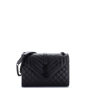 Saint Laurent Classic Monogram Envelope Satchel Mixed Matelasse Leather Medium