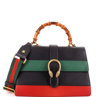 Gucci Dionysus Bamboo Top Handle Bag Colorblock Leather Large