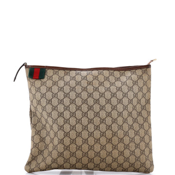 Gucci Web Loop Flat Messenger GG Coated Canvas Large