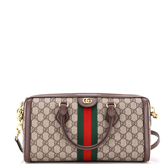 Gucci Ophidia Boston Bag GG Coated Canvas Medium