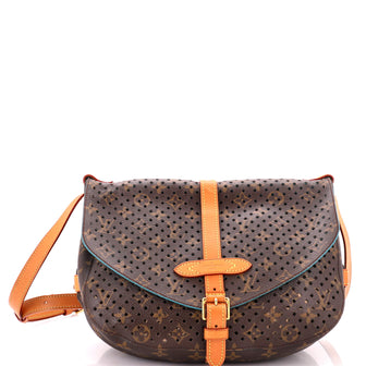 Louis Vuitton Flore Saumur Handbag Perforated Monogram Canvas