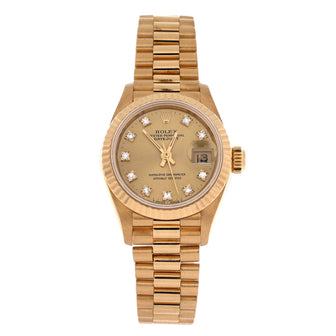 Rolex Oyster Perpetual President Datejust Automatic Watch Yellow Gold with Diamond Markers 26