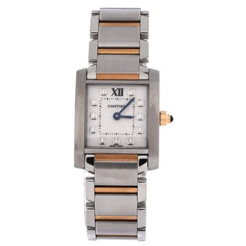 Cartier Tank Francaise Quartz Watch Stainless Steel and Rose Gold with Diamond Markers 20