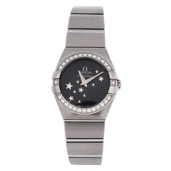 Omega Constellation Orbis Star Quartz Watch Stainless Steel with Diamond Bezel 24