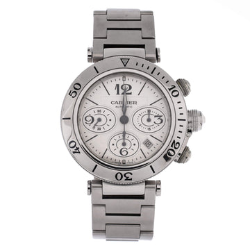 Cartier Pasha de Cartier Seatimer Chronograph Automatic Watch Stainless Steel 42