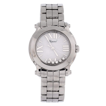 Chopard Happy Sport Quartz Watch Stainless Steel with 5 Floating Diamonds 30