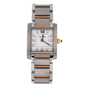 Cartier Tank Francaise Quartz Watch Stainless Steel and Rose Gold with Diamond Markers 20