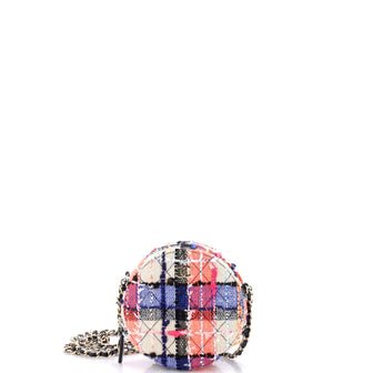 Chanel Round Clutch with Chain Quilted Tweed Mini