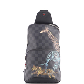 Louis Vuitton Avenue Sling Bag Limited Edition Wild Animals Damier Graphite