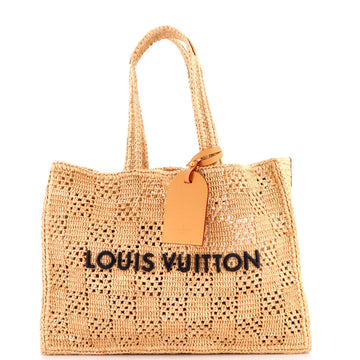 Louis Vuitton Summer Shopper Tote Embroidered Raffia MM