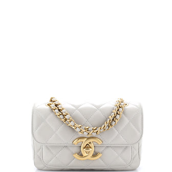 Chanel Giant CC Chain Pocket Flap Bag Quilted Lambskin Small