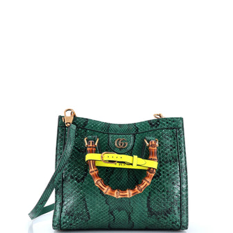 Gucci Diana NM Bamboo Handle Tote Python Small