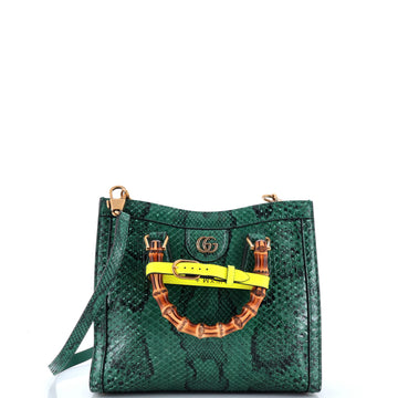 Gucci Diana NM Bamboo Handle Tote Python Small