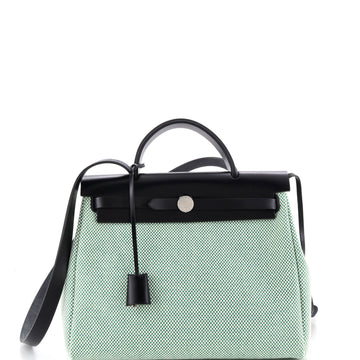 Hermes Herbag Zip Criss Viking Toile and Leather 31