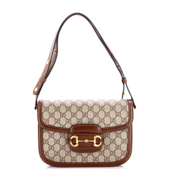 Gucci Horsebit 1955 Shoulder Bag GG Coated Canvas with Leather Small