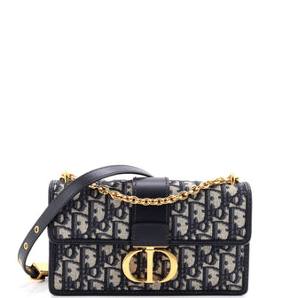 Christian Dior 30 Montaigne Chain Flap Bag Oblique Canvas East West
