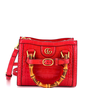 Gucci Diana NM Bamboo Handle Tote Crocodile Mini