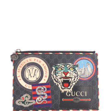 Gucci Night Courrier Pouch GG Coated Canvas with Applique