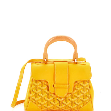 Goyard Saigon Top Handle Bag Coated Canvas with Leather Mini