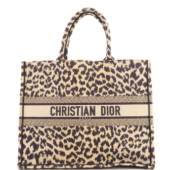 Christian Dior Book Tote Mizza Embroidered Canvas Large