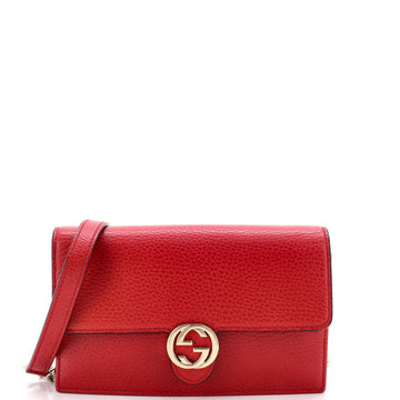 Gucci Interlocking Wallet on Chain Leather