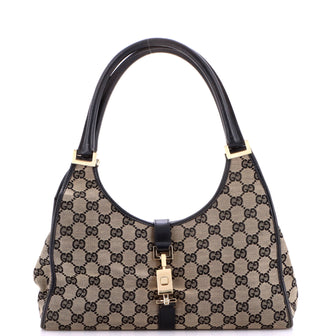 Gucci Vintage Bardot Hobo GG Canvas with Leather Medium