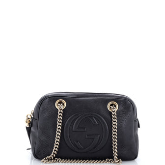 Gucci Soho Chain Zip Shoulder Bag Leather Small