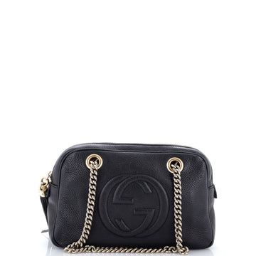 Gucci Soho Chain Zip Shoulder Bag Leather Small