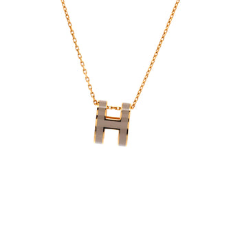 Hermes Pop H Pendant Chain Necklace Metal and Enamel Mini