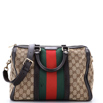 Gucci Vintage Web Boston Bag GG Canvas Medium