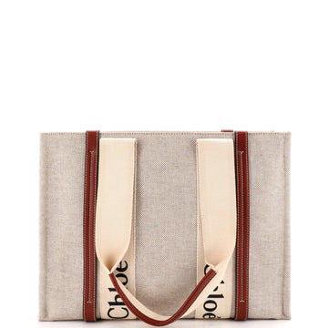 Chloe Woody Tote Canvas with Leather Medium