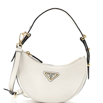 Prada Arque Half Moon Hobo Leather Small