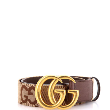 Gucci GG Marmont Belt Jumbo GG Canvas and Leather Wide