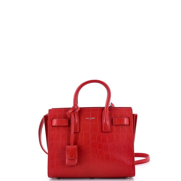 Saint Laurent Sac de Jour NM Bag Crocodile Embossed Leather Baby