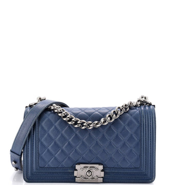 Chanel Boy Flap Bag Quilted Caviar Old Medium