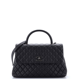 Chanel Coco Top Handle Bag Quilted Caviar Medium