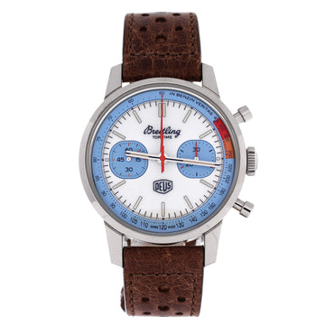 Breitling Top Time Deus Chronograph Automatic Watch Stainless Steel and Leather 41