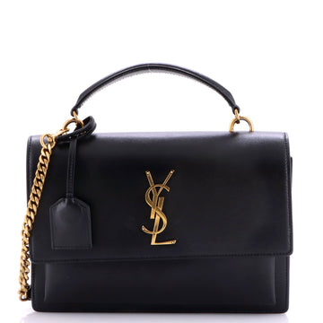 Saint Laurent Sunset Top Handle Shoulder Bag Leather Medium