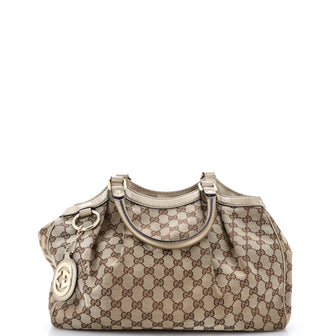 Gucci Sukey Tote GG Canvas with Leather Medium