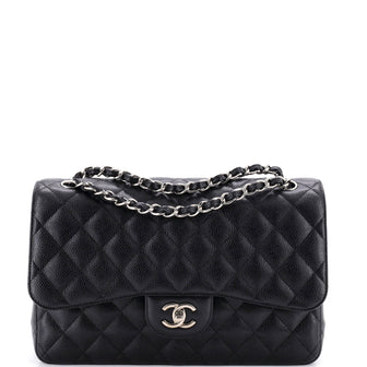 Chanel Classic Double Flap Bag Quilted Caviar Jumbo