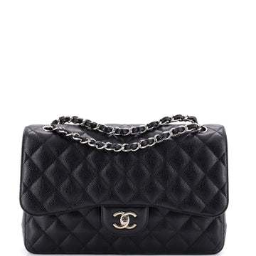 Chanel Classic Double Flap Bag Quilted Caviar Jumbo