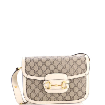 Gucci Horsebit 1955 Shoulder Bag GG Coated Canvas with Leather Small