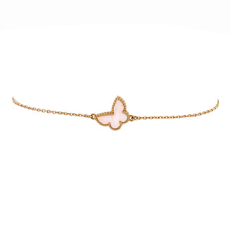 Van Cleef & Arpels Sweet Alhambra Butterfly Bracelet 18K Yellow Gold and Mother of Pearl